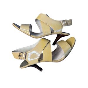 Michael Michael Kors Mustard Yellow Patent Leather Slingback Heels Sandals‎ 9.5M